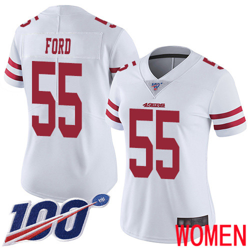 San Francisco 49ers Limited White Women Dee Ford Road NFL Jersey #55 100th Season Vapor Untouchable->youth nfl jersey->Youth Jersey